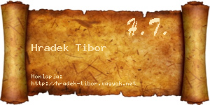 Hradek Tibor névjegykártya